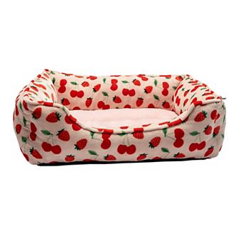 Woof Cherry Strawberry Cuddler Pet Bed
