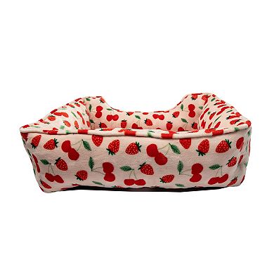 Woof Cherry Strawberry Cuddler Pet Bed