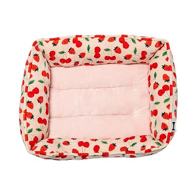 Woof Cherry Strawberry Cuddler Pet Bed