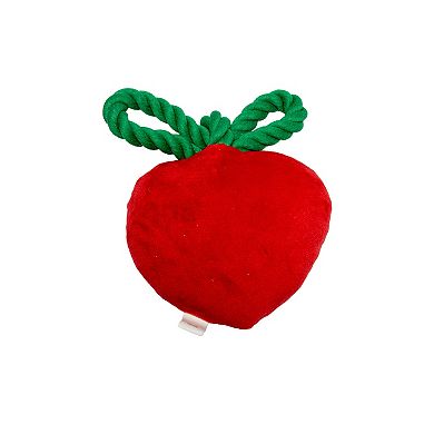 Woof Rope Plush Strawberry Squeaky Toy