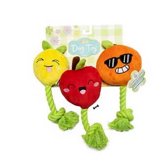 Woof 3-Pack Fruits Plush Pet Toys
