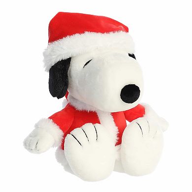 Aurora Medium White Festive Stuffed Animal 12" Santa Snoopy Peanuts