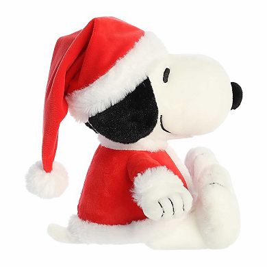 Aurora Medium White Festive Stuffed Animal 12" Santa Snoopy Peanuts