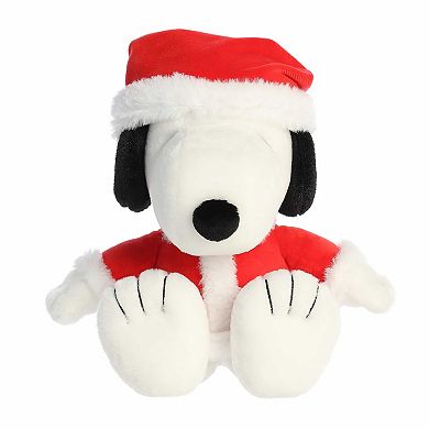 Aurora Medium White Festive Stuffed Animal 12" Santa Snoopy Peanuts