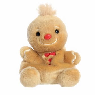 Aurora Mini Brown Festive Stuffed Animal 5" Gino Gingerbread Man Palm Pals