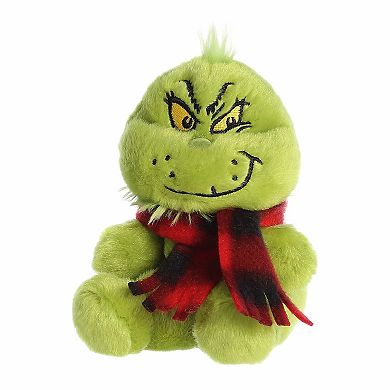 Aurora Mini Green Festive Stuffed Animal Palm Pals 5" Grinch With Scarf Dr. Seuss