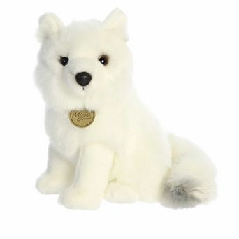 Aurora Small White Realistic Stuffed Animal 10" Arctic Fox Miyoni