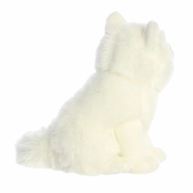 Aurora Small White Realistic Stuffed Animal 10" Arctic Fox Miyoni