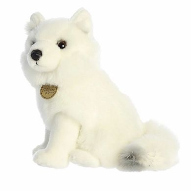 Aurora Small White Realistic Stuffed Animal 10" Arctic Fox Miyoni