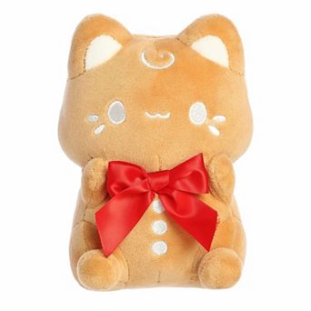 Aurora Small Brown Festive Stuffed Animal 7" Gingerbread Cookie Meowchi Tasty Peach