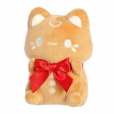 Aurora Small Brown Festive Stuffed Animal 7" Gingerbread Cookie Meowchi Tasty Peach