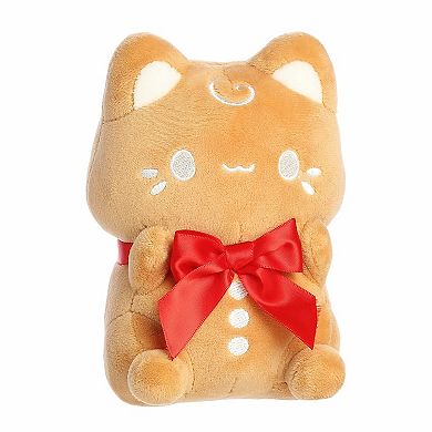 Aurora Small Brown Festive Stuffed Animal 7" Gingerbread Cookie Meowchi Tasty Peach