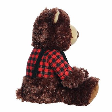 Aurora Medium Bear Festive Stuffed Animal 13" Winter Cabin Crew Holiday
