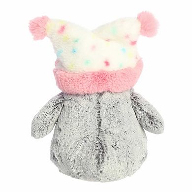 Aurora Small Pink Festive Stuffed Animal 9" Pompom Confetti Hat PomPom Penguin