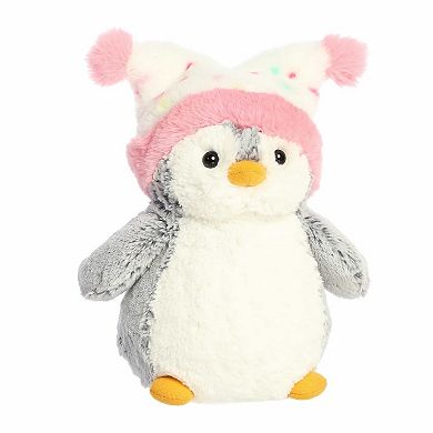 Aurora Small Pink Festive Stuffed Animal 9" Pompom Confetti Hat PomPom Penguin