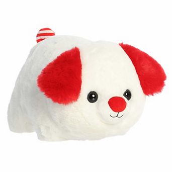 Aurora Medium White Festive Stuffed Animal 10" Candy Cane Pup Spudsters