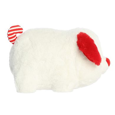 Aurora Medium White Festive Stuffed Animal 10" Candy Cane Pup Spudsters