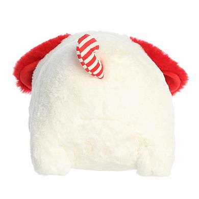 Aurora Medium White Festive Stuffed Animal 10" Candy Cane Pup Spudsters