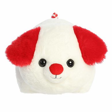 Aurora Medium White Festive Stuffed Animal 10" Candy Cane Pup Spudsters