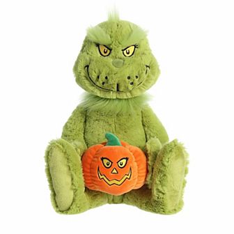 Aurora Medium Green Spooky Stuffed Animal 16" Jack-O-Lantern Grinch Dr. Seuss