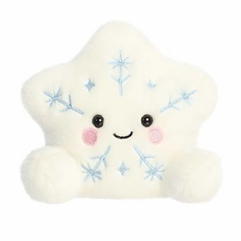 Aurora Mini White Festive Stuffed Animal 5" Glisten Snowflake Palm Pals