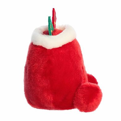 Aurora Mini Red Festive Stuffed Animal 5" Velvet Santa Bag Palm Pals
