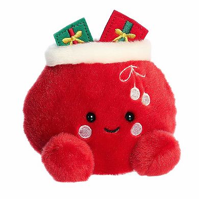 Aurora Mini Red Festive Stuffed Animal 5" Velvet Santa Bag Palm Pals
