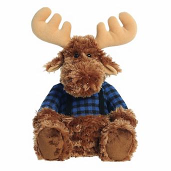 Aurora Medium Moose Festive Stuffed Animal 13" Winter Cabin Crew Holiday