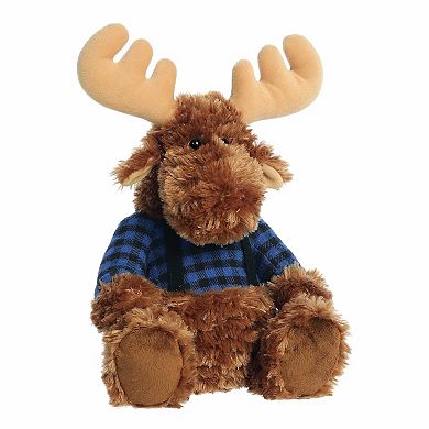 Aurora Medium Moose Festive Stuffed Animal 13" Winter Cabin Crew Holiday