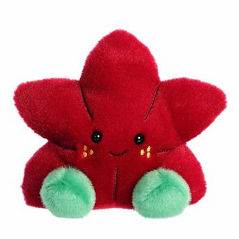 Aurora Mini Red Festive Stuffed Animal 5" Carmine Poinsettia Palm Pals