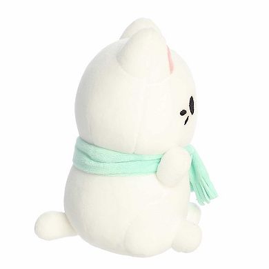 Aurora Small White Festive Stuffed Animal 7" Mint Snowman Meowchi Tasty Peach