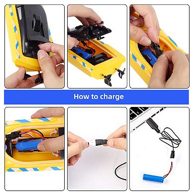 2Pack RC Boat,20+/10+MPH Remote Control Boats with LED Light