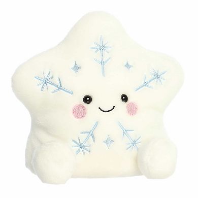 Aurora Small White Festive Stuffed Animal Party-Sized 8" Glisten Snowflake Palm Pals