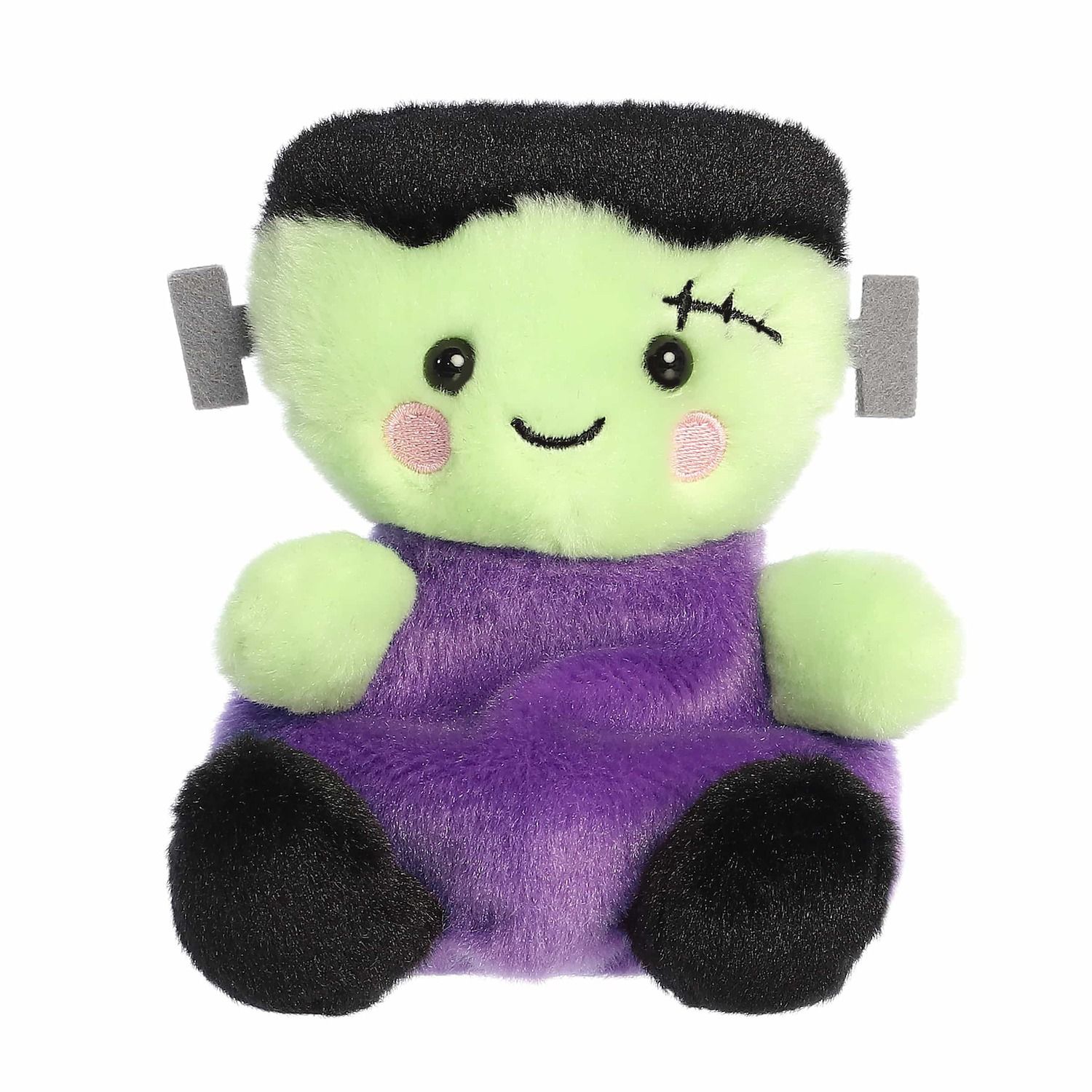 Детская мягкая игрушка Aurora Mini Green Spooky Stuffed Animal 5" Bolts Frankenstein Palm Pals — фото 1