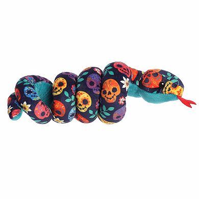 Aurora Small Multicolor Spooky Stuffed Animal Wrist Wranglers Sugar Skull Snake