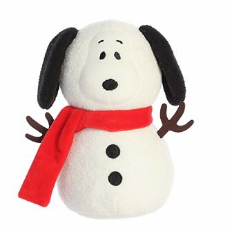 Aurora Small White Festive Stuffed Animal 8" Snow Beagle Peanuts