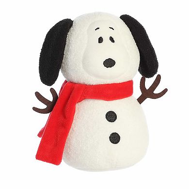 Aurora Small White Festive Stuffed Animal 8" Snow Beagle Peanuts