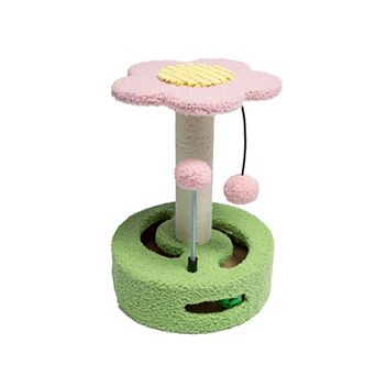 Meow Interactive Flower Scratching Post with Toy Balls