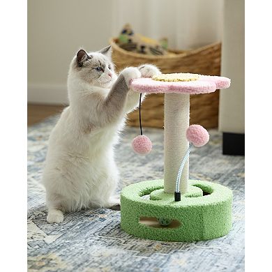 Meow Interactive Flower Scratching Post with Toy Balls