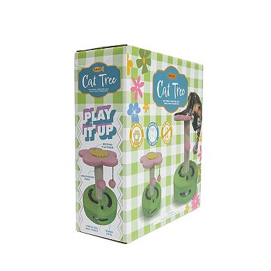 Meow Interactive Flower Scratching Post with Toy Balls