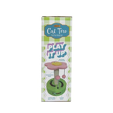 Meow Interactive Flower Scratching Post with Toy Balls