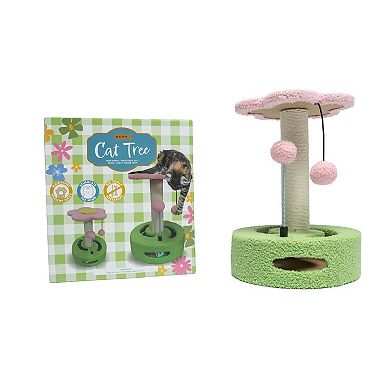 Meow Interactive Flower Scratching Post with Toy Balls