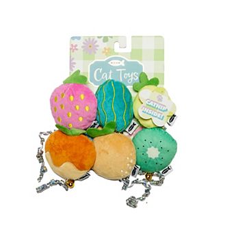 Meow 6-Pack Fruits Catnip Plush Interactive Pet Toys