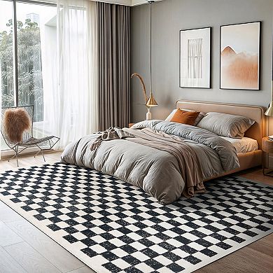 World Rug Gallery Contemporary Checkered Rug