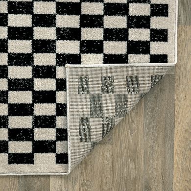 World Rug Gallery Contemporary Checkered Rug