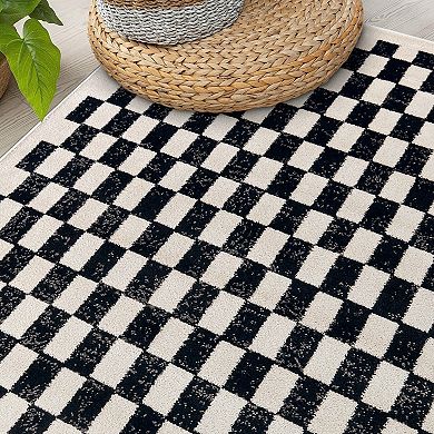 World Rug Gallery Contemporary Checkered Rug