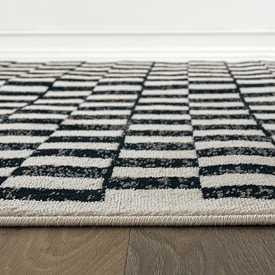 World Rug Gallery Contemporary Checkered Rug