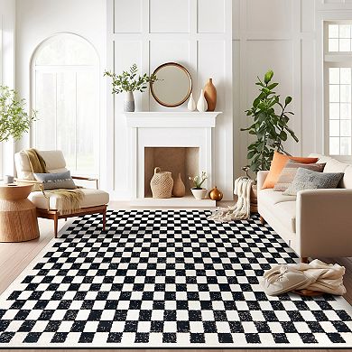 World Rug Gallery Contemporary Checkered Rug