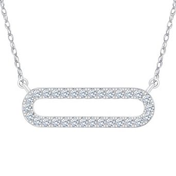 Always Mine Sterling Silver 1/6 Carat T.W. Diamond Paperclip Pendant Necklace