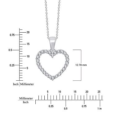 Always Mine Sterling Silver 1/4 Carat T.W. Diamond Heart Pendant Necklace